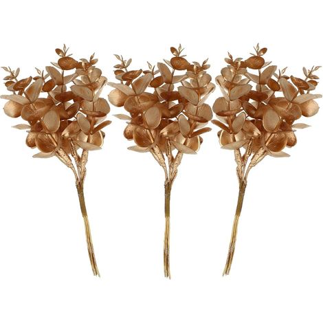 Lot de 3 Plantes Artificielles Eucalyptus Décoratives en Plastique et Soie, Feuilles Vertes Réalistes, Solide et Délicates pour Décoration Intérieure de Table (1/5)