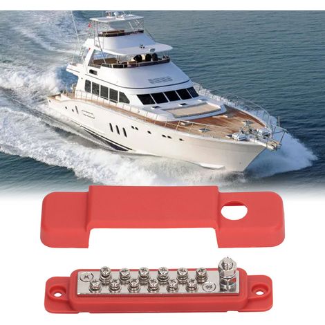 Barre omnibus M8 à 12 broches adaptée aux camping-cars et aux yachts, 48 V CC 150 A, rouge. (1/5)