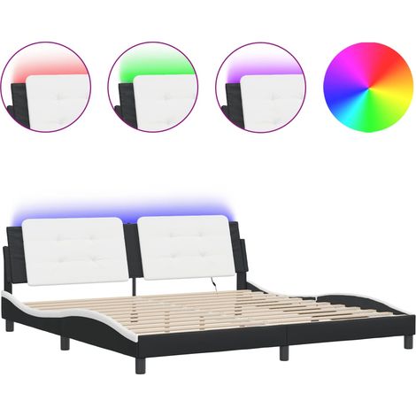 Maison Exclusive - Giroletto con LED senza Materasso Zadar Nero e Bianco 200x200 cm (1/5)