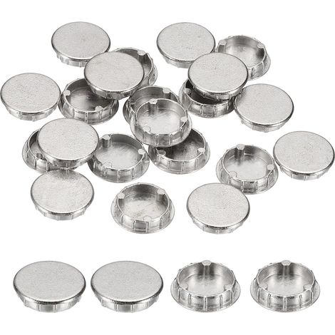 120Pcs 12x13mm Bouchons De Trou en Alliage De Zinc, Couvercle De Vis Rond, Bouchons De Perçage De Panneau pour Meubles Armoire Placard Étagères Poteau De Clôture Tuyau Capsules (1/5)