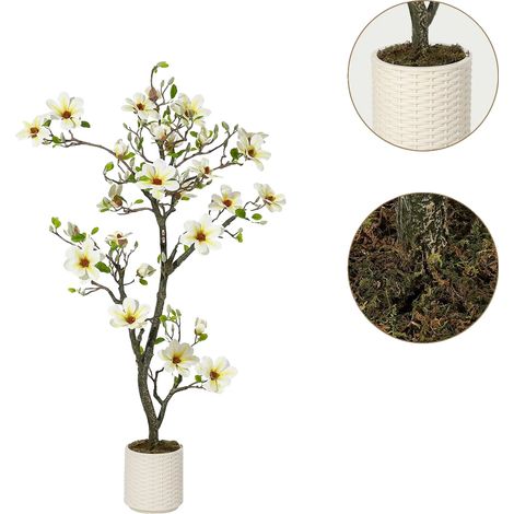 Albero di magnolia artificiale, design realistico, rami regolabili, 1,5 m (1/2)