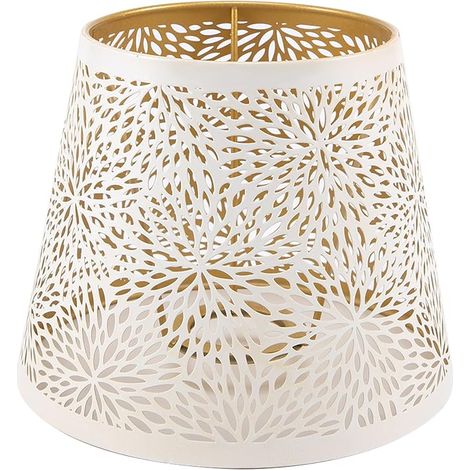 Abat - jour en métal E14 E27 ombre arbre ferronnerie Vintage sculpture fleur lampe de table décoratif lampadaire lustre plafonnier blanc (1/5)