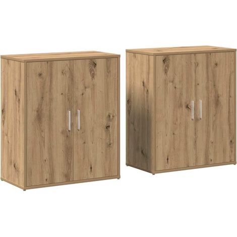 2 pcs Buffet,Bahut, Haut Armoire chêne artisanal 60 x 31 x 70 cm CFW26717 (1/5)