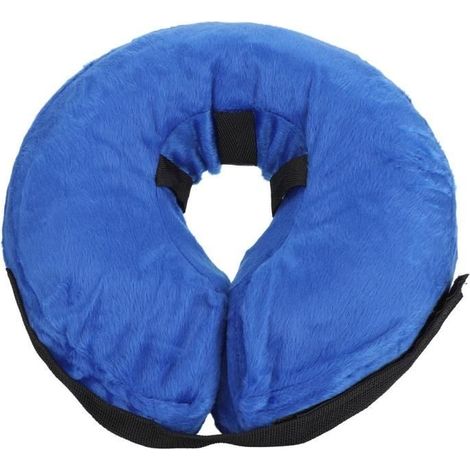 Colliers de chien de compagnie Collier de protection gonflable confortable Protecteur de cou de chat doux (bleu XL) -LAF