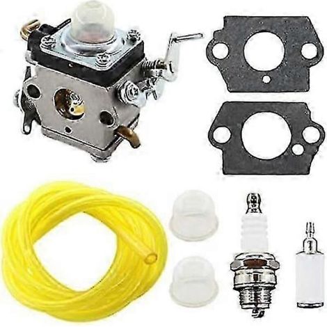 Carburateur 122 avec bougie d'allumage, tuyau d'essence pour débroussailleuse Husqvarna 122c, 122ldx, 122lk 22 cm³, compatible avec filtre à essence et poire d'amorçage.-AquaForge (1/2)