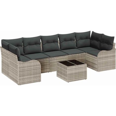 Maison Exclusive - Conjunto de sofá de jardín Gris Claro 55 x 55 (1/5)