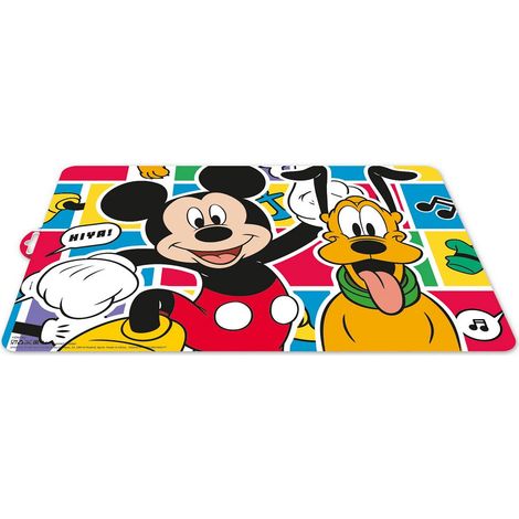 Disney Tovaglietta individuale colorata per bambini in plastica Mickey Mouse Topolino Pluto (1/3)