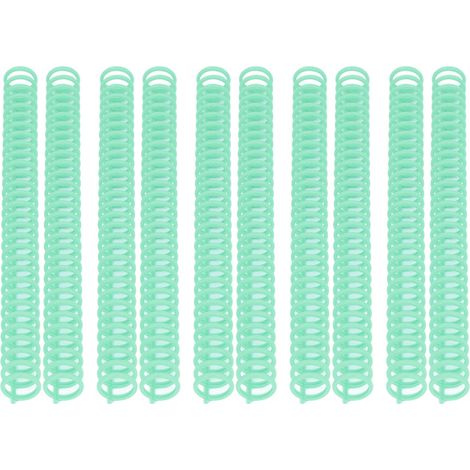10 pièces reliures plastiques 19mm 30 anneaux peigne spirale compatibles A4 B5 A5 capacité 150 feuilles vert (1/5)