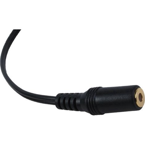 Adaptateur audio stéréo RCA plaqué or 4 prises femelles 3,5 mm vers 2 prises femelles (15 cm), noir (1/4)