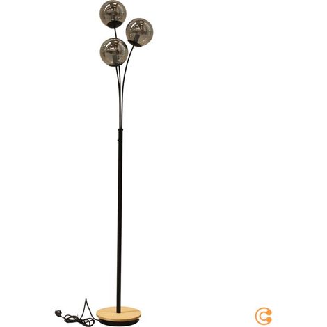 [NEUWERTIG] B-Ware JUST LIGHT Stehleuchte Standlampe Green Widow Glasschirme schwarz rauchgrau Holz (1/2)