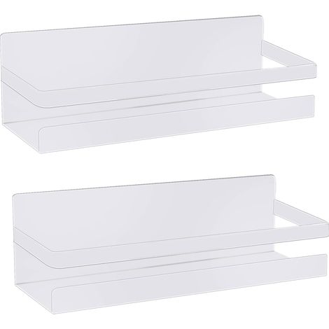 Etagère Réfrigérateur, 2 Pièces Étagère à Épices Magnétique Etagère Réfrigérateur Magnétique Organisateur de Réfrigérateur Economie Espace pour la Cuisine (Blanc) (1/4)
