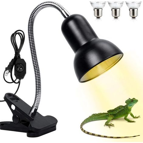Terrarienbeleuchtung Heizlampe für Schildkröten Heizlampe für Reptilien 3 zusätzliche 50-W-Lampen mit Dimmerschalter für Aquarientiere wie Echsen (1/2)