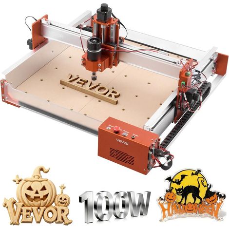 Montage Facile Routeur CNC 3 Axes Fraisage Bois Alu Broche 100W Zone 400x400x95 mm GRBL USB (1/5)