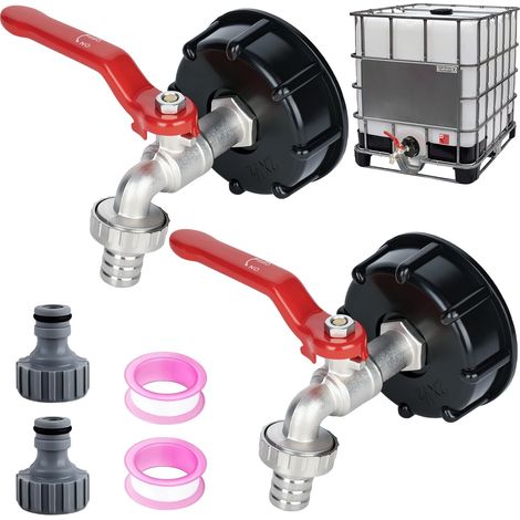 Robinet Cuve 1000l S60x6 Ibc Raccord Robinet Raccord Tuyau 1 2 poucesAdaptateur Réservoir Alliage D aluminium Jardin Adaptateur (1/5)