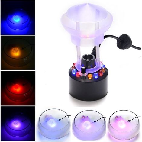 Ultraschall-Nebelmaschine, Spritzschutz, 12 LED-Nebelmaschine für Springbrunnen und Teiche, Zerstäuber und Luftbefeuchter, Mini-Größe, große Nebelkapazität (1/5)