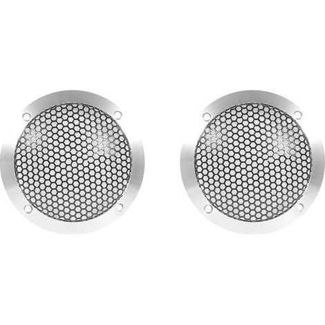 Adatto per 2 griglie tweeter in alluminio per auto, 3 pollici, griglie interamente in metallo, per prestazioni audio migliorate, argento.