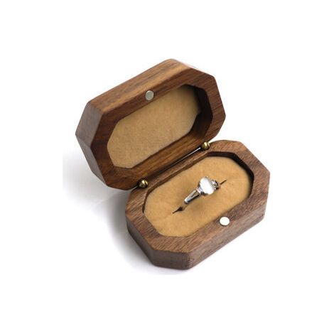 BUNTHAUS Boîte à bagues en forme double, boîte à bagues de mariage, boîte à bagues de mariage, fiançailles de mariage pour la Saint-Valentin(Champagne) (1/5)