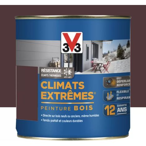 Peinture bois V33 Climats Extrêmes Satin Rouge ombré 0,5 L (1/4)