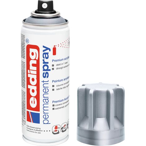 Bombe Peinture Aérosol Edding 5200 Argent Mat - Spray 200ml