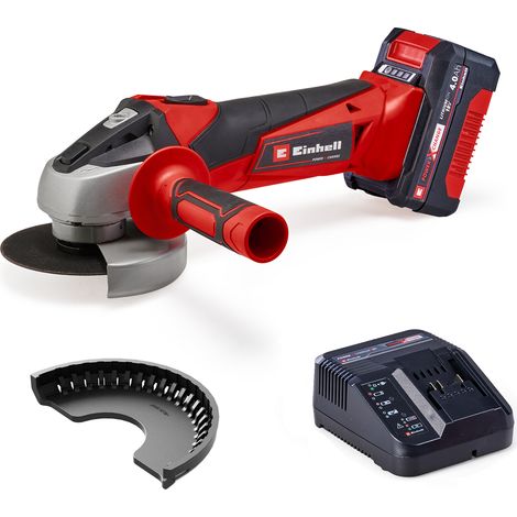 Einhell Meuleuse d’angle Ø115mm sans fil TC-AG 18/115 Li Kit PXC (18 V, disque Ø 115 mm, profondeur de coupe 28 mm) Livré avec Batterie 4,0 Ah et Chargeur (1/5)