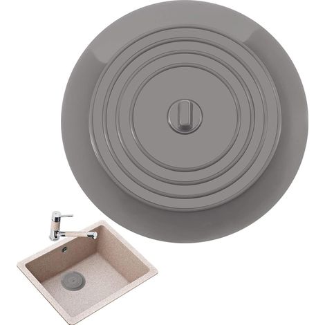 6 Pouces Bouchon de Baignoire en Silicone Bouchon de Vidange pour la Cuisine, la Salle de Bain et Blanchisseries(Gris) (1/5)