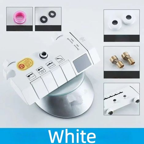 (Blanc) Robinet à quatre températures avec affichage numérique LED pour vanne de mélange eau chaude/eau froide. (1/5)