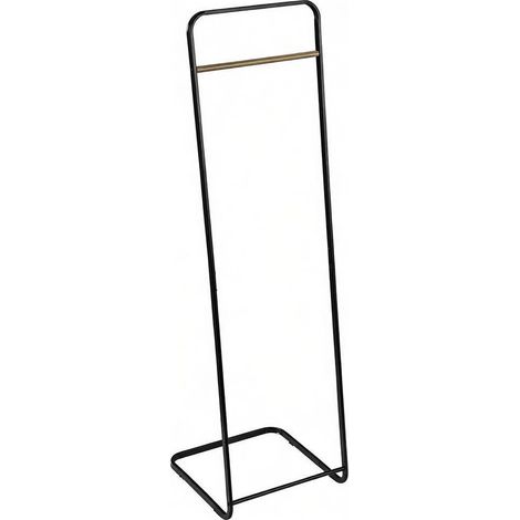 Portant à vêtements métal noir avec tringle 140 cm, penderie sur pied gain de place pour chambre, entrée ou bureau, charge 10 kg, compact – CHICFURN (1/5)