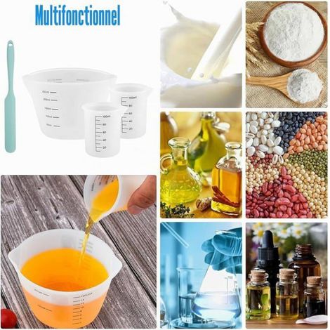 Measuring Silicone with Graduated,100ml/250ml Cups  Silicone Measuring Cup,Epoxy Resin Measuring Cup,Epox RESINE DE LOISIR CREATIF (1/5)