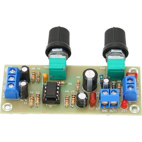 Mono-Tiefpassfilter mit 10-24V DC-Netzteil und LED-Anzeigen für Subwoofer-Vorverstärker