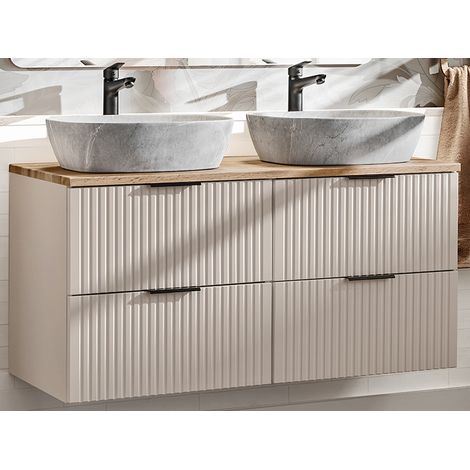 Waschtisch 120cm, in Beige und Eiche, ADELAIDE-56-CASHMERE (1/5)
