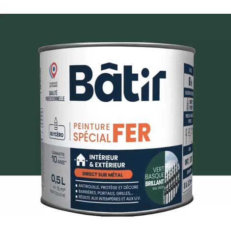 Peinture Spécial Fer BÂTIR Vert Basque brillant 0,5 L (1/2)