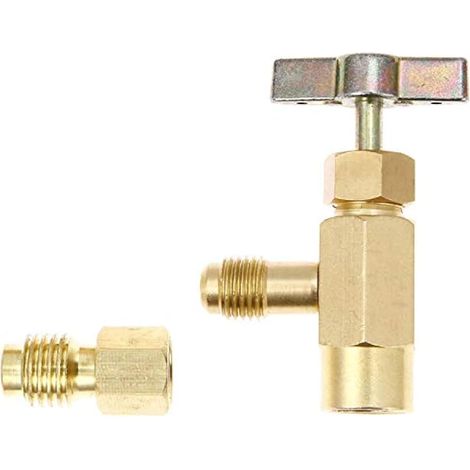 Distributeur de réfrigérant R134A avec adaptateur pour réservoir, kit outil auto pour R134A R12 R22 R505, ouvre-bouteille à vanne en laiton, raccords 1/4 et 1/2 pouces, collecteur de manomètre pour cl