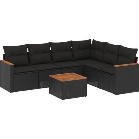 Maison Exclusive - Patio Sofa Set 6 plaza Black (1/5)