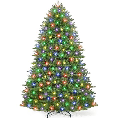 Künstlicher Weihnachtsbaum 135 cm mit 200 LEDs, klassischer PE/PVC Mix, 732 Spitzen, einfache Montage durch Klappsystem, naturgetreu (1/5)