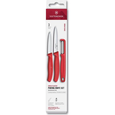 Victorinox Set 3 Set spelucchini con pelaverdure rosso da cucina
