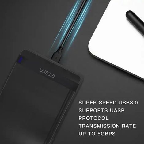 Boîtier pour disque dur 2,5 pouces III - USB 3.0 - Compatible UASP - Montage sans outil - Indicateur LED - Câble inclus - Transfert de données rapide - Convient aux disques durs SATA 2,5 pouces pour o (1/4)