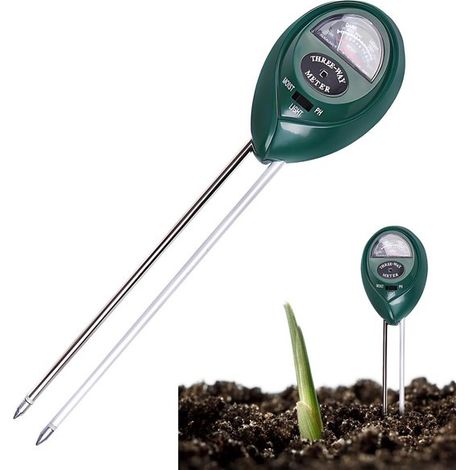 Medidor de humedad del suelo - Indicador de humedad de las plantas - Cuidado de las plantas - No necesita pilas - 32 cm - Verde (1/5)