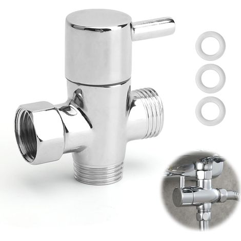 1 Vanne 3 Voies G1/2,Laiton Chromé,Raccord T,Douche Solaire,Jardin