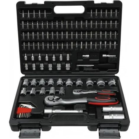 Kraftmann Juego de dados de acero 28 piezas robusto