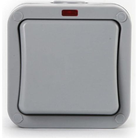 Waterproof Switch IP65 Outdoor Single Switch Dustproof Switch Outdoor Grey Dust Plugs Box for Outdoor Garden Bathroom Workshop Balcony-1 Gang (1/5)