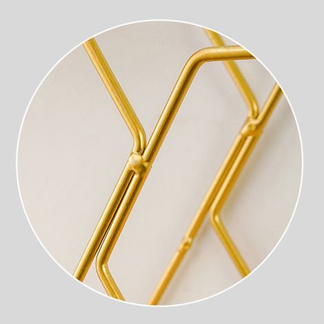 Modernes Wandregal mit zwei Ablagen, viereckiges Design, Gold (45 x 20 cm), Holz und Metall, dekorative Aufbewahrung (1/3)
