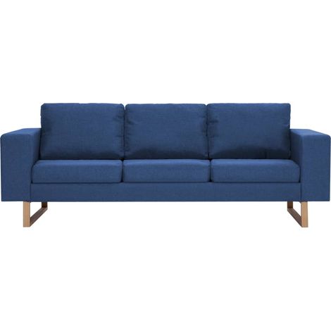 Canapé  Sofa à 3 places Tissu Bleu (1/5)
