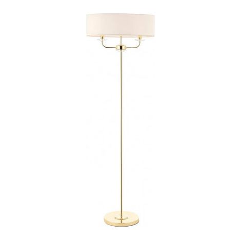 Lampadaire double laiton abat-jour 2xE14 Nixon Endon