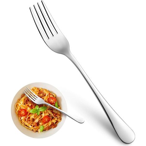 Fourchette - Acier Inoxydable 18/10 - 20 Cm - Finition Miroir - Compatible Lave-Vaisselle - Pour Maison Cuisine Restaurant - Lot De 16 (1/5)