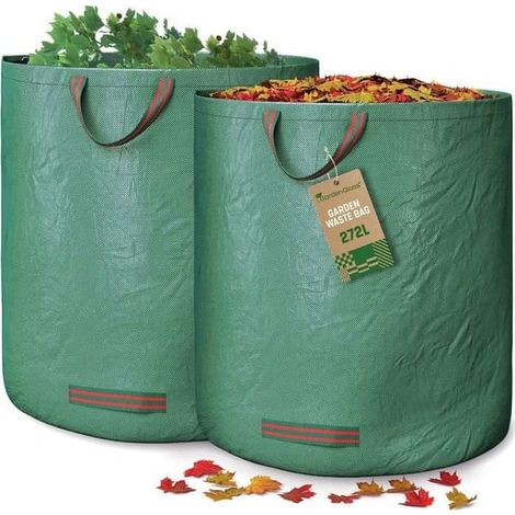 Sacs à déchets de jardin - R[44] - 272 L - Résistants à l'eau - Poignée et double fond (lot de 2) (1/4)