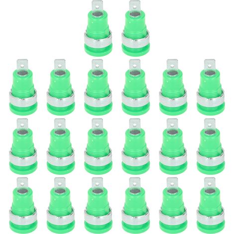 Lot de 20 prises bananes 4 mm, connectivité robuste, résistance à la corrosion, hautes performances, accessoires de test électriques, vert (1/5)