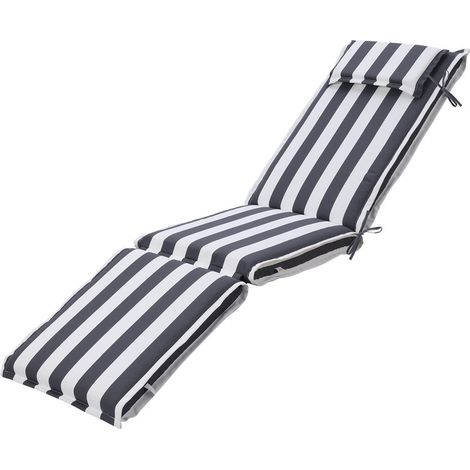 Aoodor Sonnenliegekissen, 48×187×8 cm, farbecht, Outdoor-Kissen mit Kopfstütze für Relaxsessel, Terrassenstuhl & Sonnenliege (1/5)