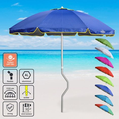 Ombrellone mare GiraFacile 220 Cm alluminio Protezione uv spiaggia pesca Eolo - Blu