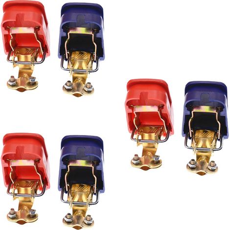 Sollbry 6PCS Cosse Batterie,3 Pairs12V Bornes de Batterie de Voiture Cosse Batteries Libération Rapide, Connecteurs à Dégagement,Pinces Rapides ,Rouge Bleu (1/5)