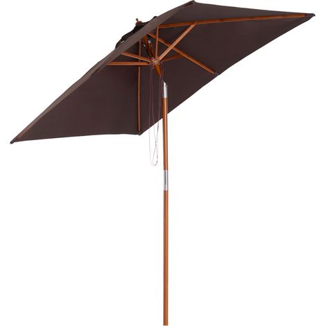 Parasol, en sapin et polyester, 3 niveaux de rangement, pliable, réglable, 200 x 150 cm, pour jardin et terrasse, format pratique